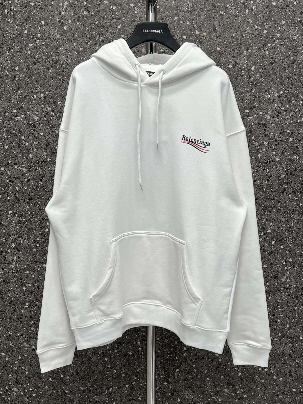 Black Cotton Chest Logo Pullover - Men's