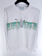Navy Cotton Race Graphic Crewneck - Men's