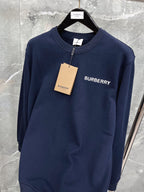 Black Cotton Tonal Crewneck - Men's