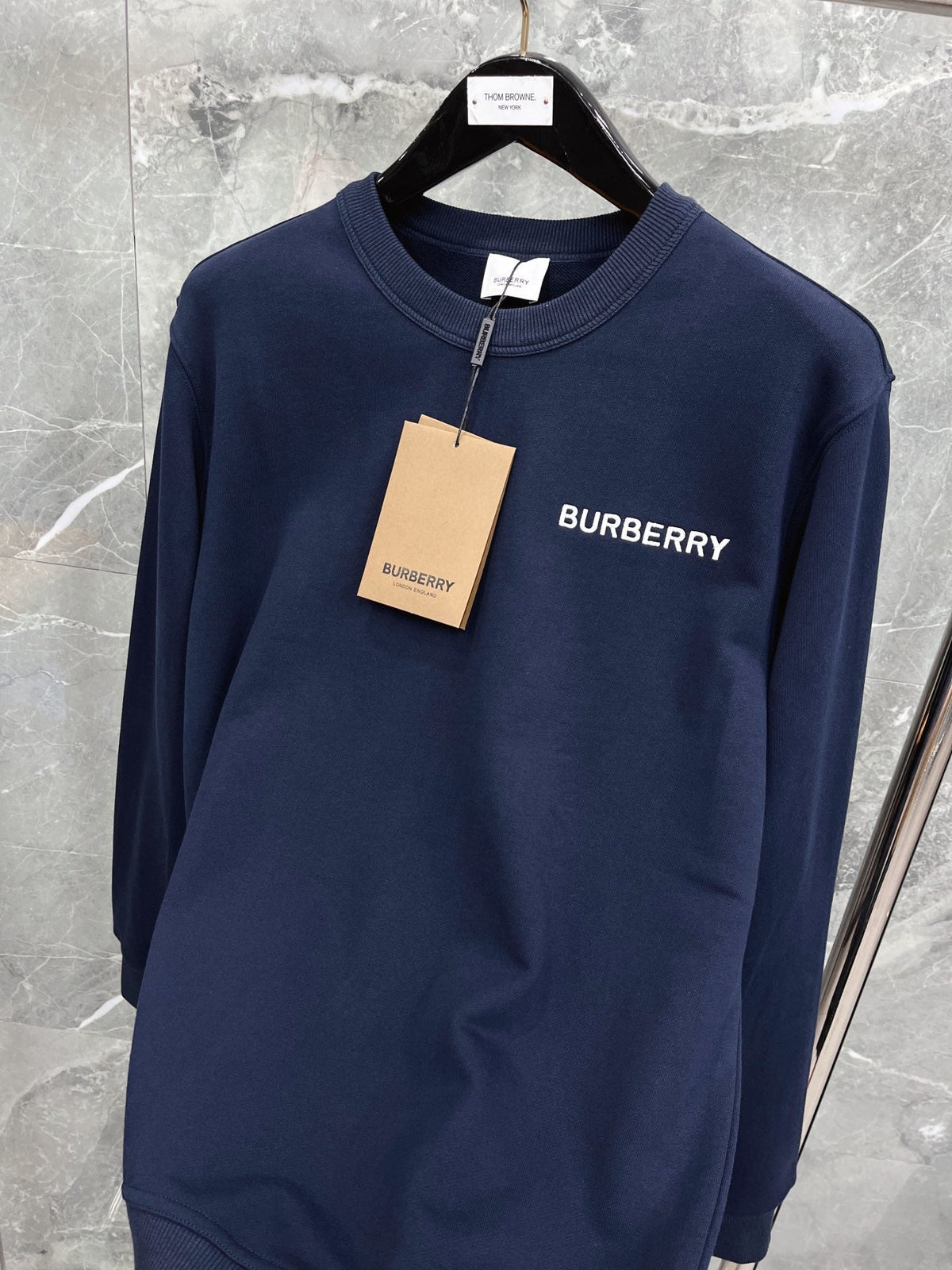 Black Cotton Tonal Crewneck - Men's