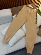Black Cotton Cuffed Joggers - Men's