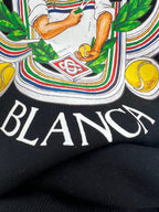 Navy Cotton Emblem Graphic Crewneck - Men's