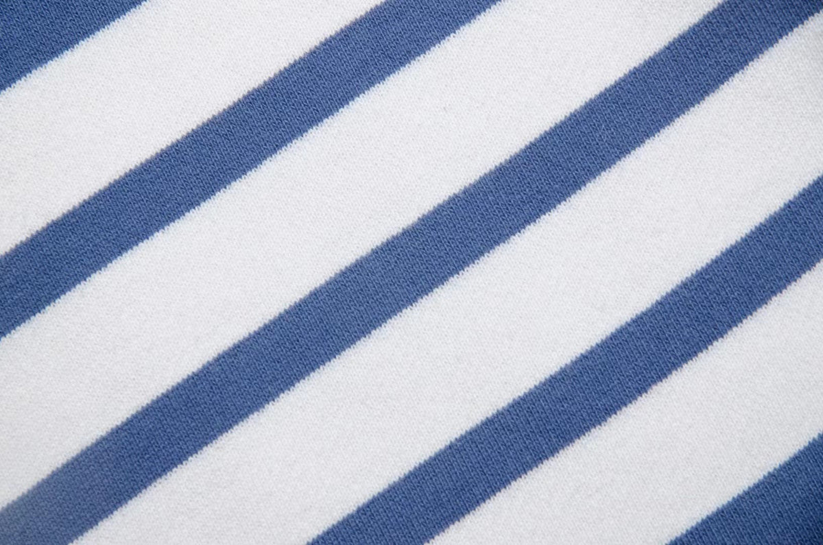 Grey Cotton Bar Stripe Pullover - Men's