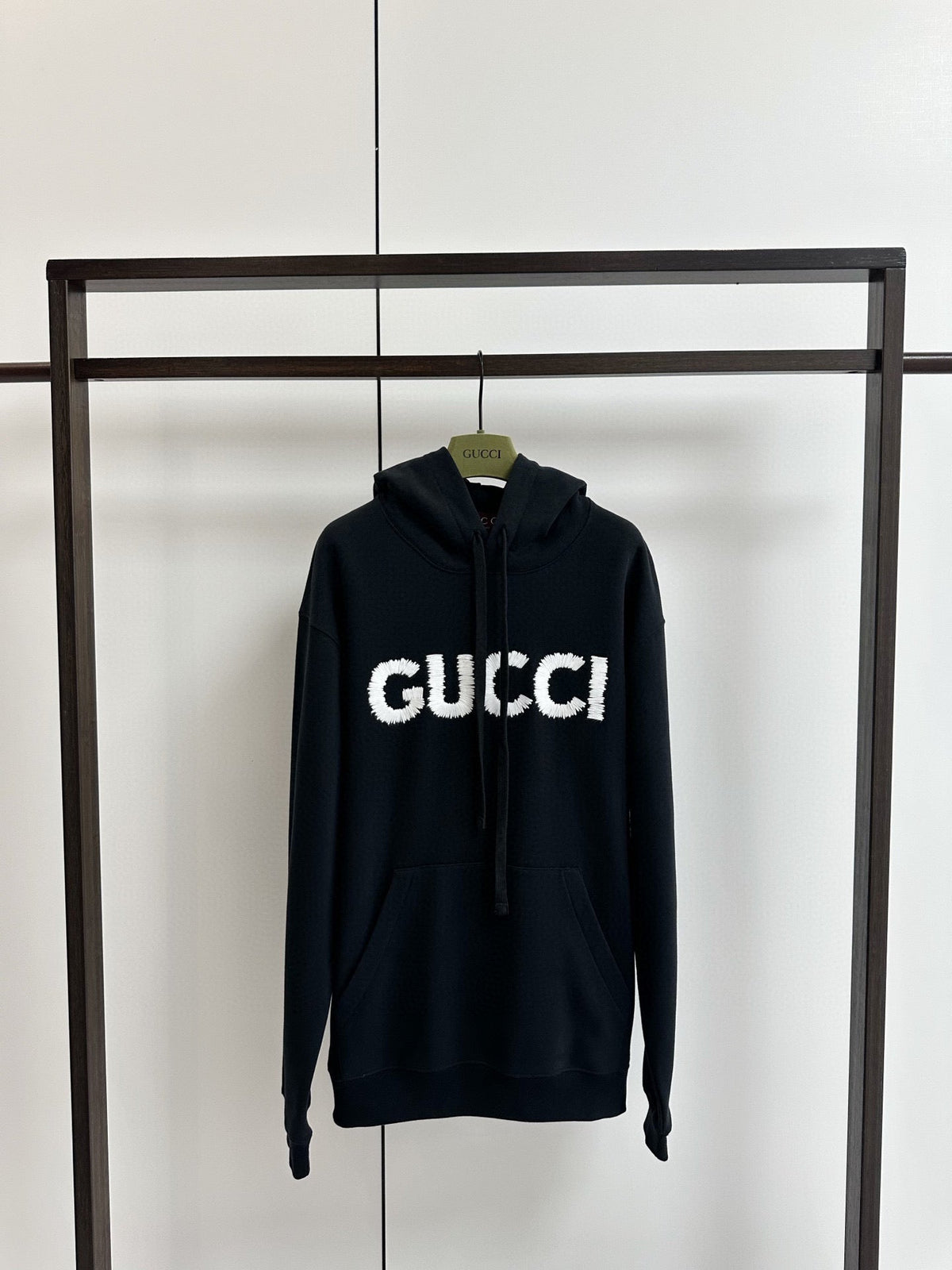 Black Cotton Bold Text Pullover - Men's