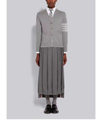 Grey Wool Bar Stripe Cardigan - Men's