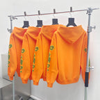 Orange Cotton Star Print Pullover - Men's