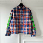 Blue Flannel Printed Sleeve Long-Sleeve - Men's