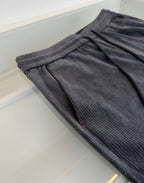 Navy Velour Drawstring Wide-Leg - Women's
