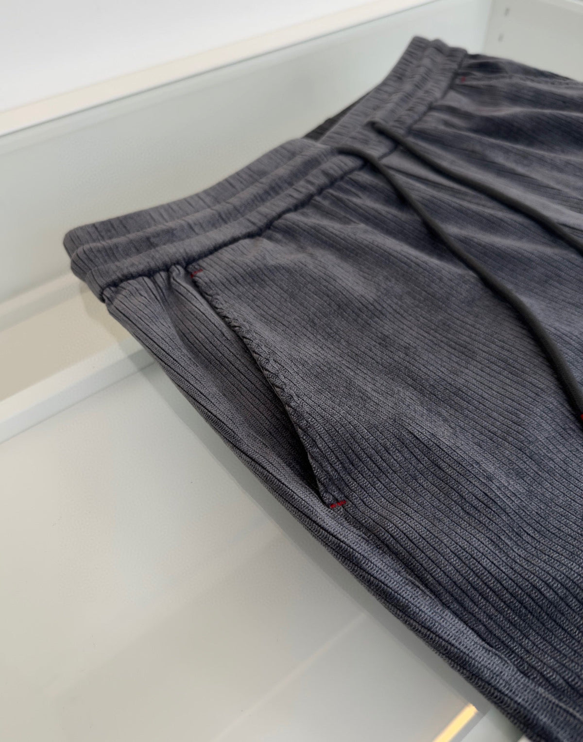 Navy Velour Drawstring Wide-Leg - Women's