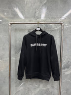Black Cotton Bold Text Pullover - Men's