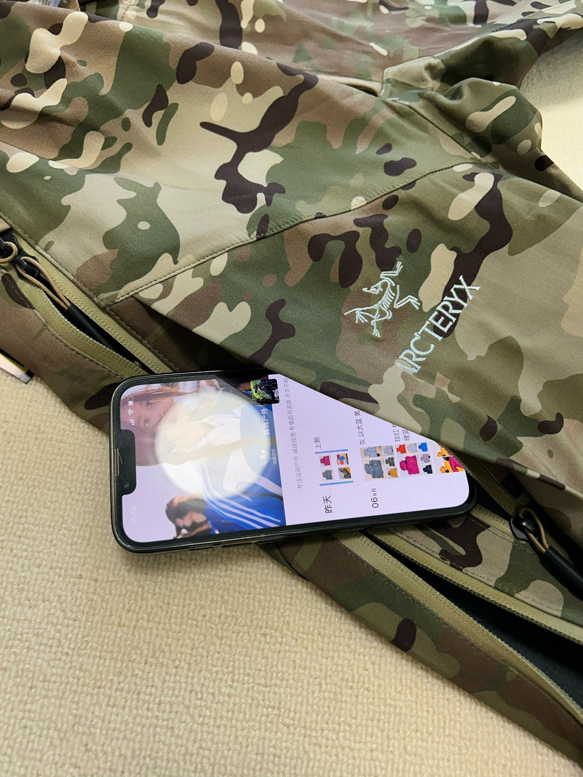 Green Cotton Camo Print Cargo - Men's