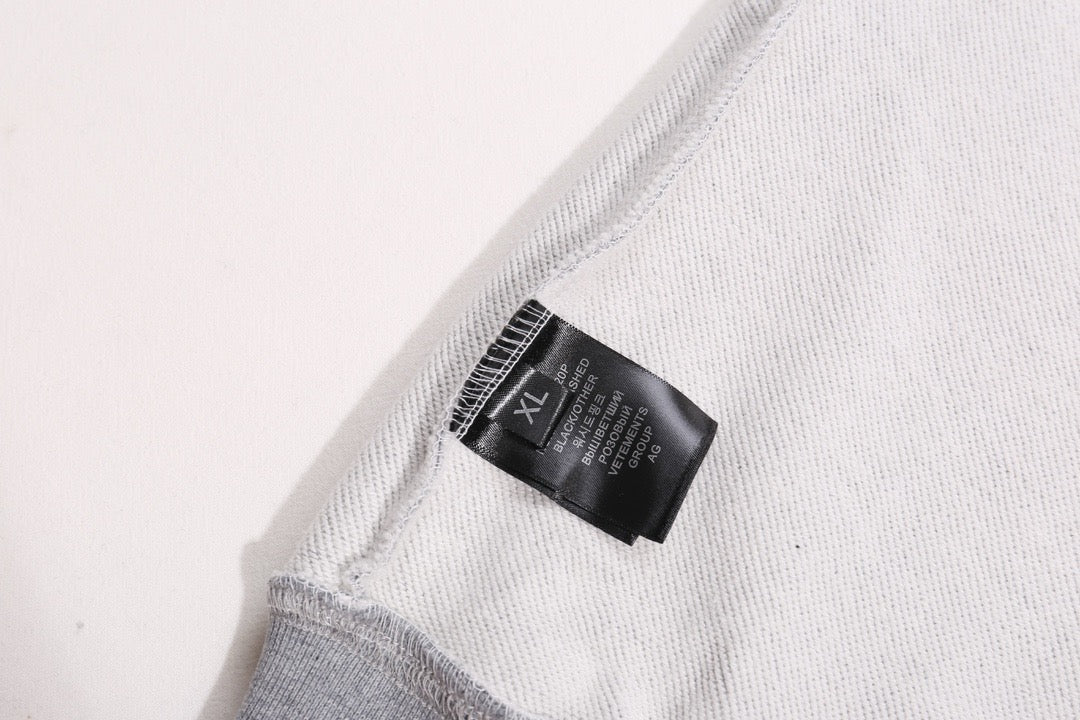 Grey Cotton Slogan Pullover - Men's