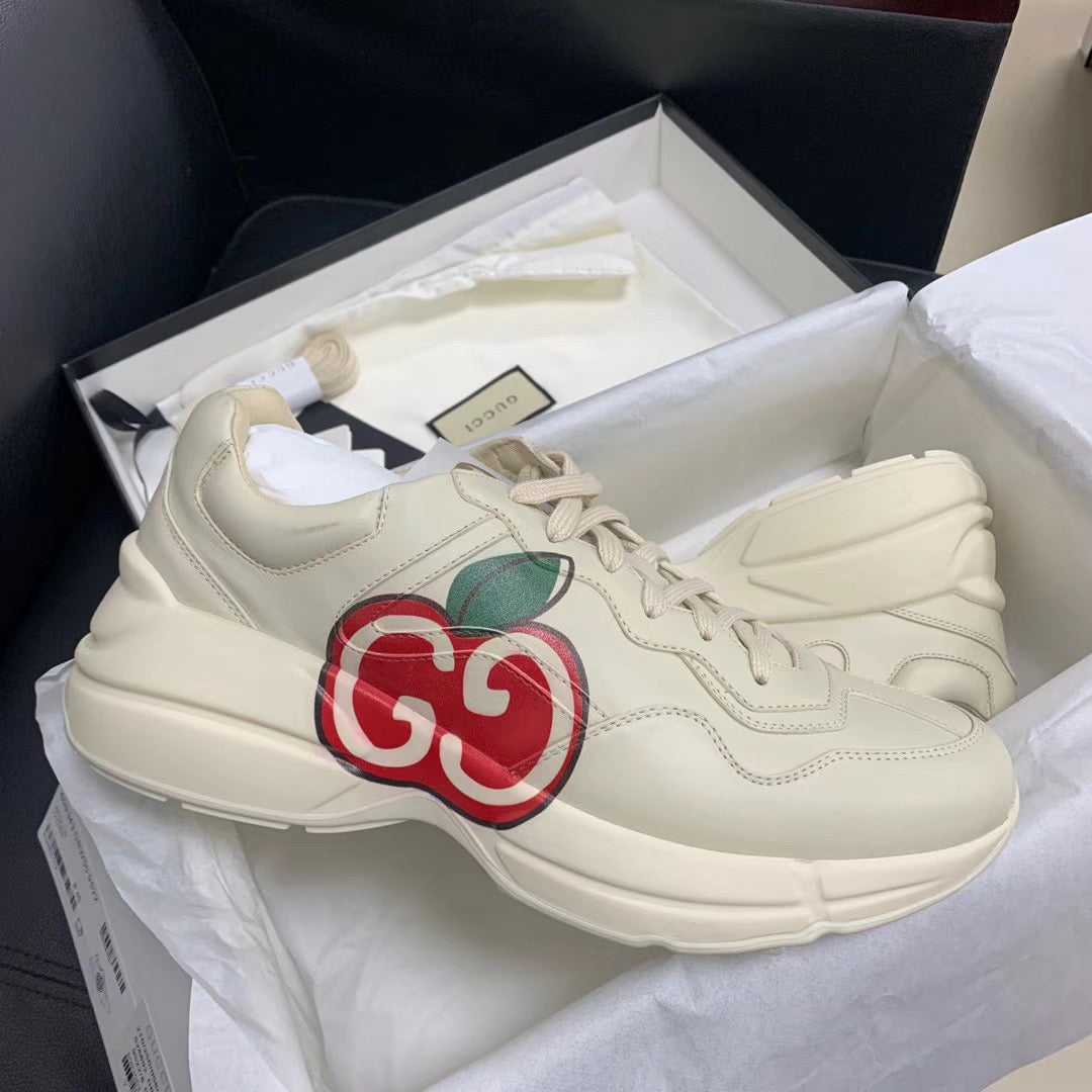 Cream Leather Print Chunky - Women's