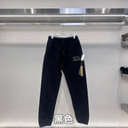 Olive Cotton Text Print Joggers - Men's