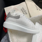 Oversized Grey Suede Tab Sneakers