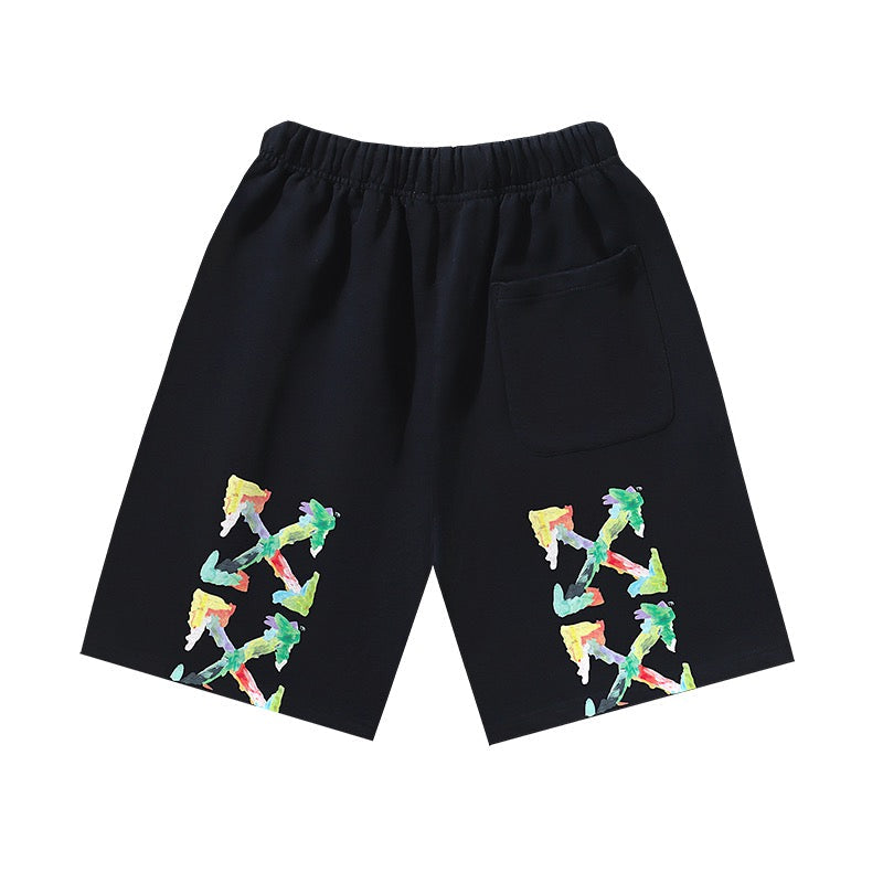 Black Cotton Embroidered Drawstring - Men's