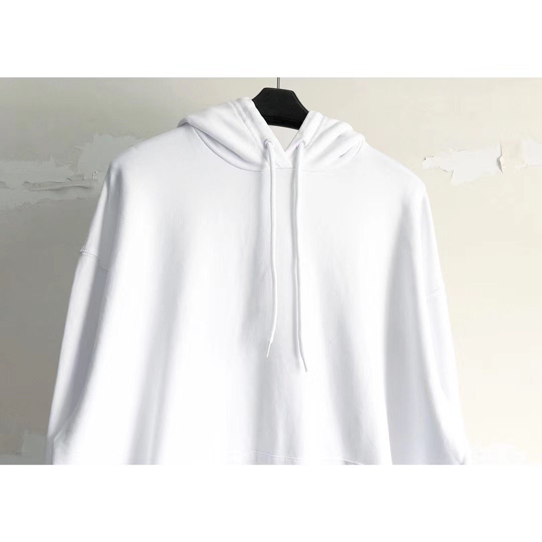 White Cotton Bold Text Pullover - Men's
