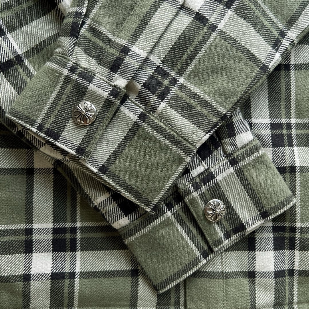 Blue Flannel Printed Sleeve Long-Sleeve - Men's