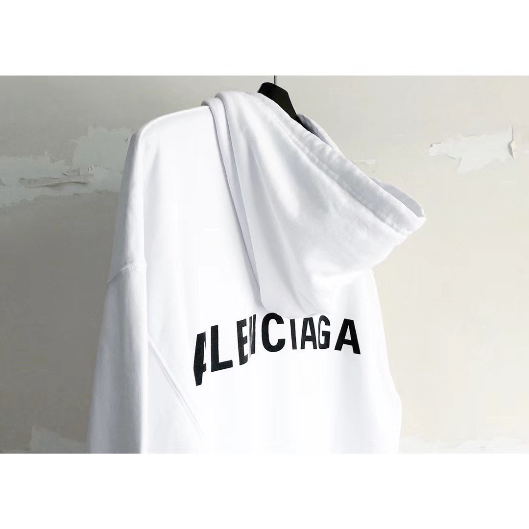 White Cotton Bold Text Pullover - Men's