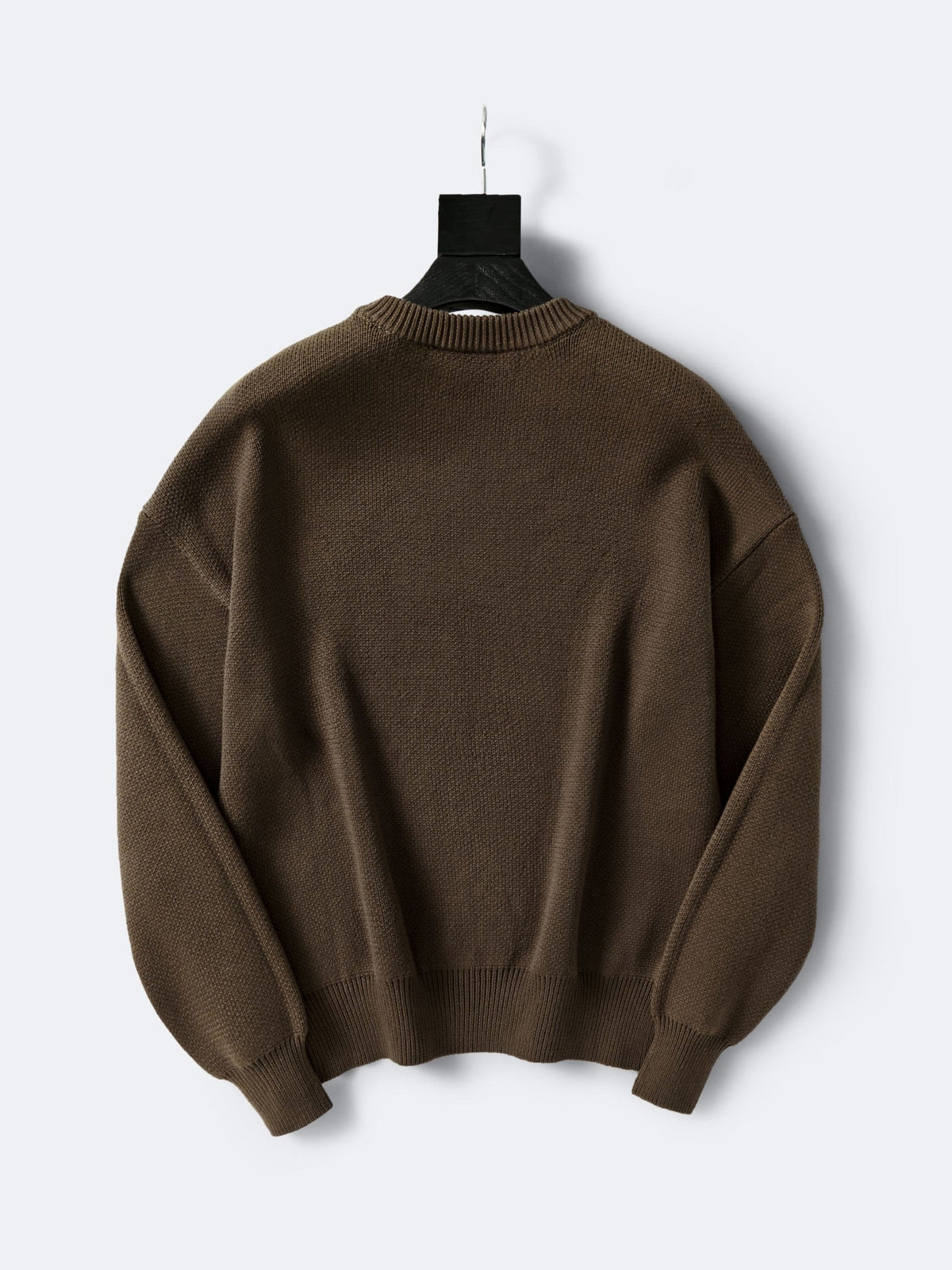Cream Wool Text Logo Crewneck - Men's