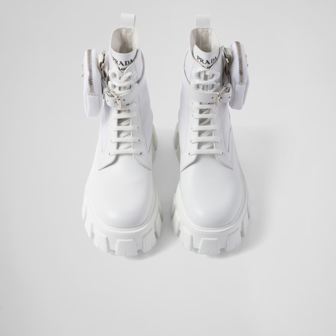 Monolith leather and Re-Nylon boots with pouch – monolith boots embody the hybrid soul – LUX VERSE Luxury Designer Fashion Outlet