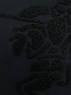 Black Cotton Tonal Emblem Crewneck - Men's