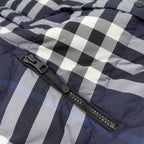 Navy Check Puffer Jacket - Men's