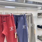 Navy Cotton Embroidered Joggers - Men's