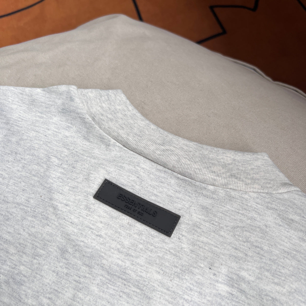 Grey Cotton Text Logo Short-Sleeve - Men's