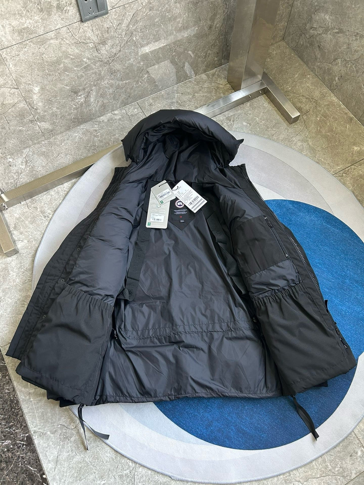 Black and White Parka - Men's