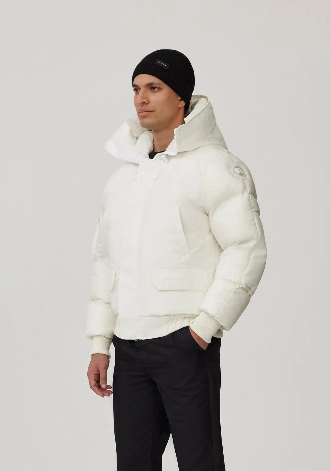 Black and White Puffer Jacket - Men's