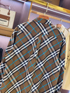 Beige Cotton Tartan Long-Sleeve - Men's