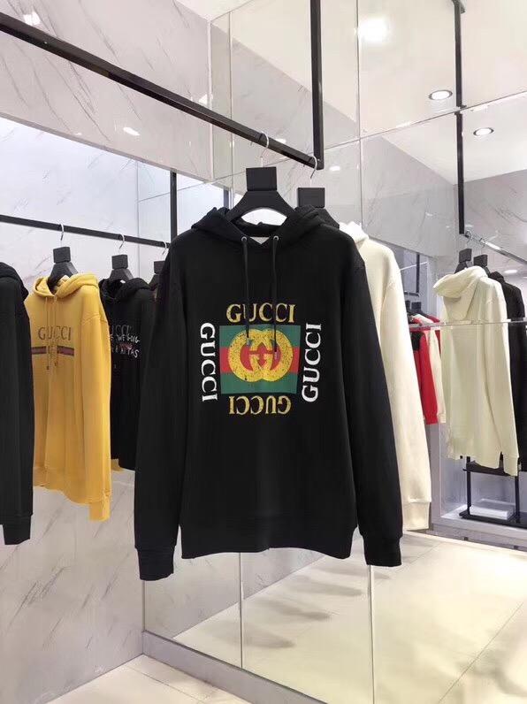 Black Cotton Logo Print Pullover - Men's