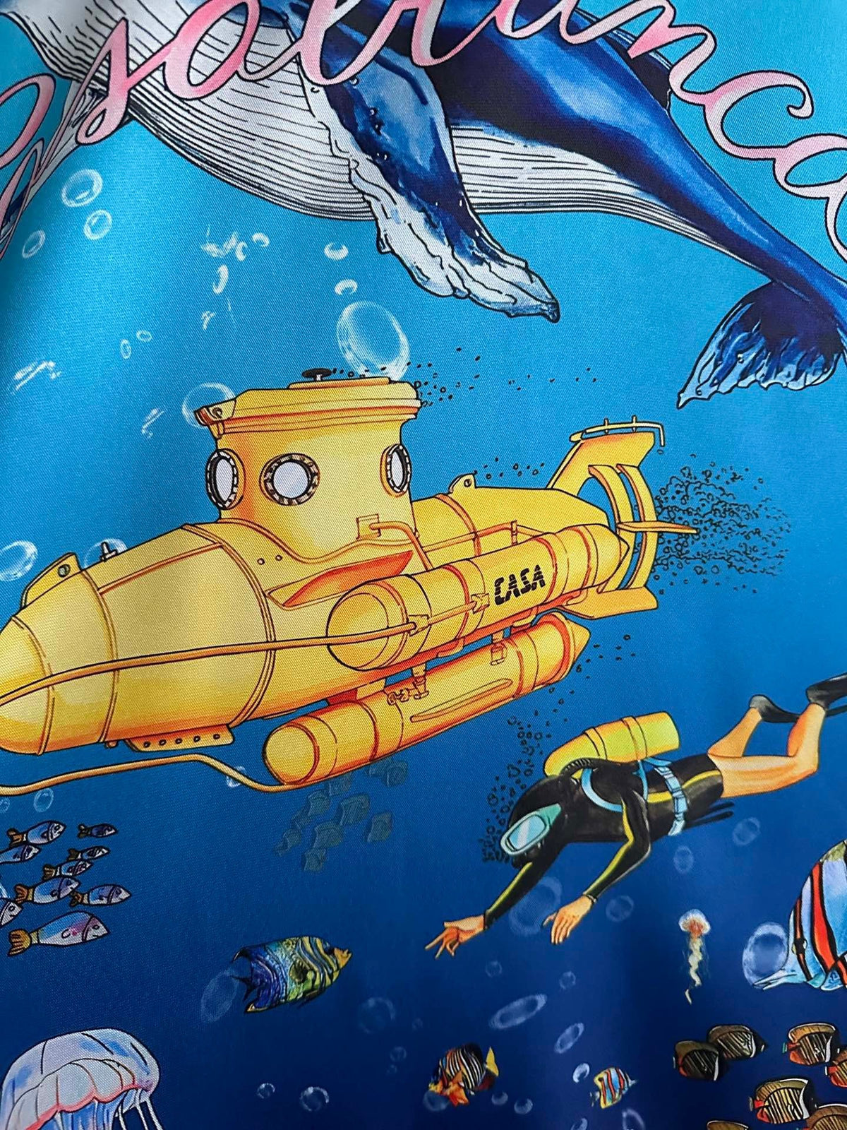 Underwater Print Silk Shirt - Men's