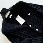 Black Wool Cable Cardigan - Men's