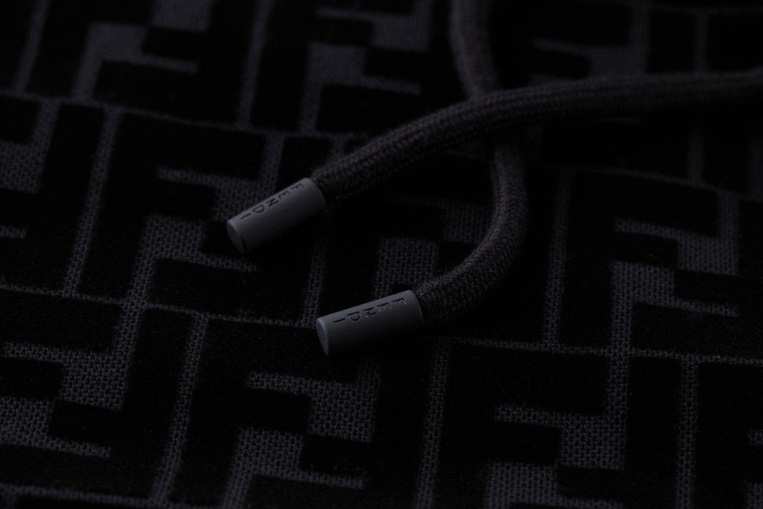 Black Jacquard Monogram Drawstring - Men's