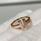 T WIRE MOP DIAMOND RING ROSE GOLD