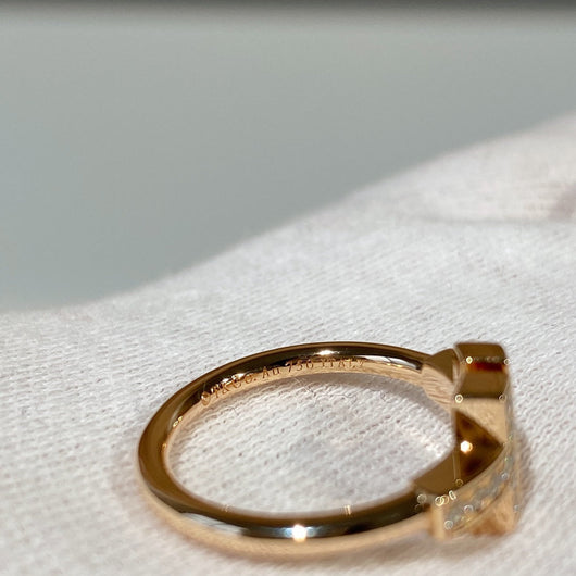 T WIRE MOP DIAMOND RING ROSE GOLD