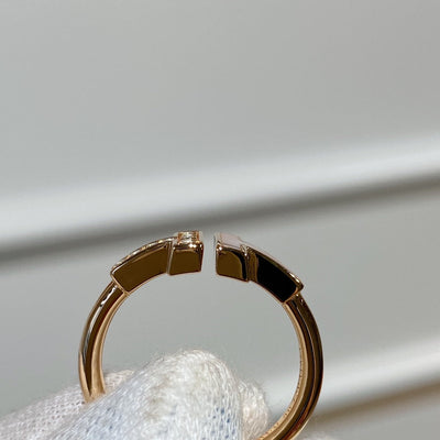 T WIRE MOP DIAMOND RING ROSE GOLD