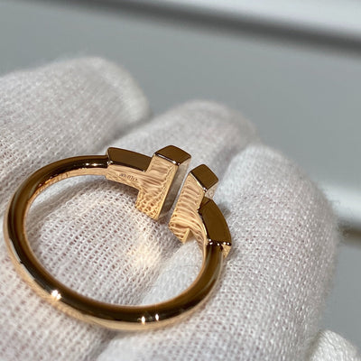 T WIRE MOP DIAMOND RING ROSE GOLD