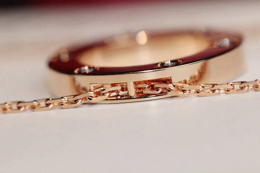 LOVE NECKLACE 16MM 6 DIAMONDS ROSE GOLD