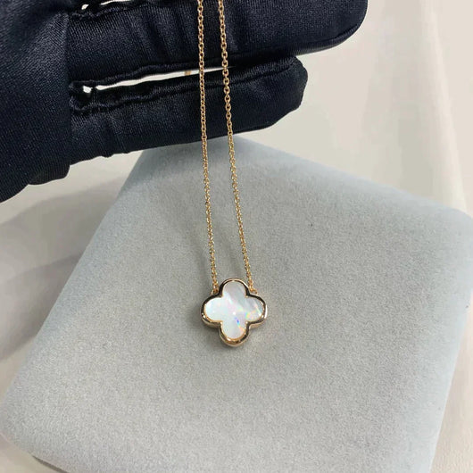 PURE CLOVER ROSE GOLD MOP NECKLACE