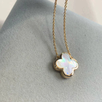 PURE CLOVER ROSE GOLD MOP NECKLACE