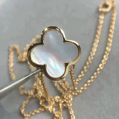 PURE CLOVER ROSE GOLD MOP NECKLACE