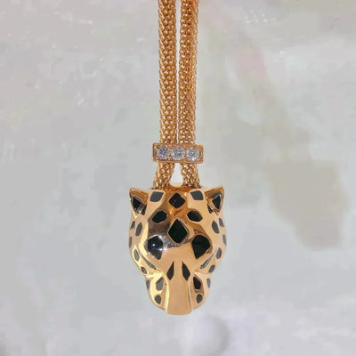 PANTHERE ROSE GOLD ONYX NECKLACE