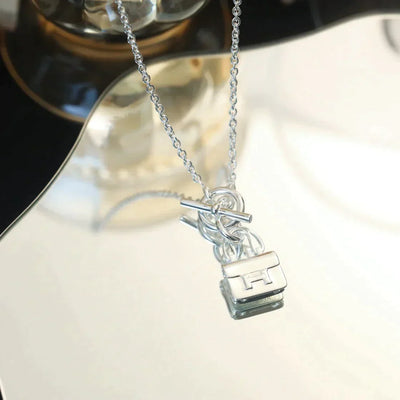 POP H PEDANT SILVER NECKLACE