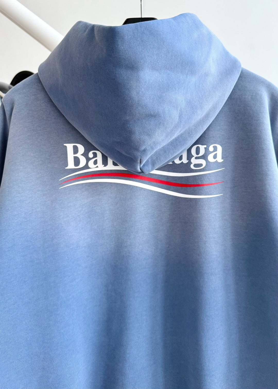 Blue Cotton Washed Logo Pullover - Men's