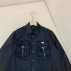 Navy Nylon Pocket Shirt Jacket - Men's