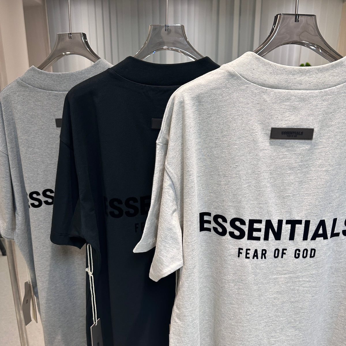 Grey Cotton Text Logo Short-Sleeve - Men's