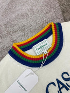 Cream Wool Heart Intarsia Crewneck - Men's